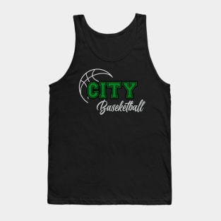 Classic Name City Vintage Styles Green Basketball Tank Top